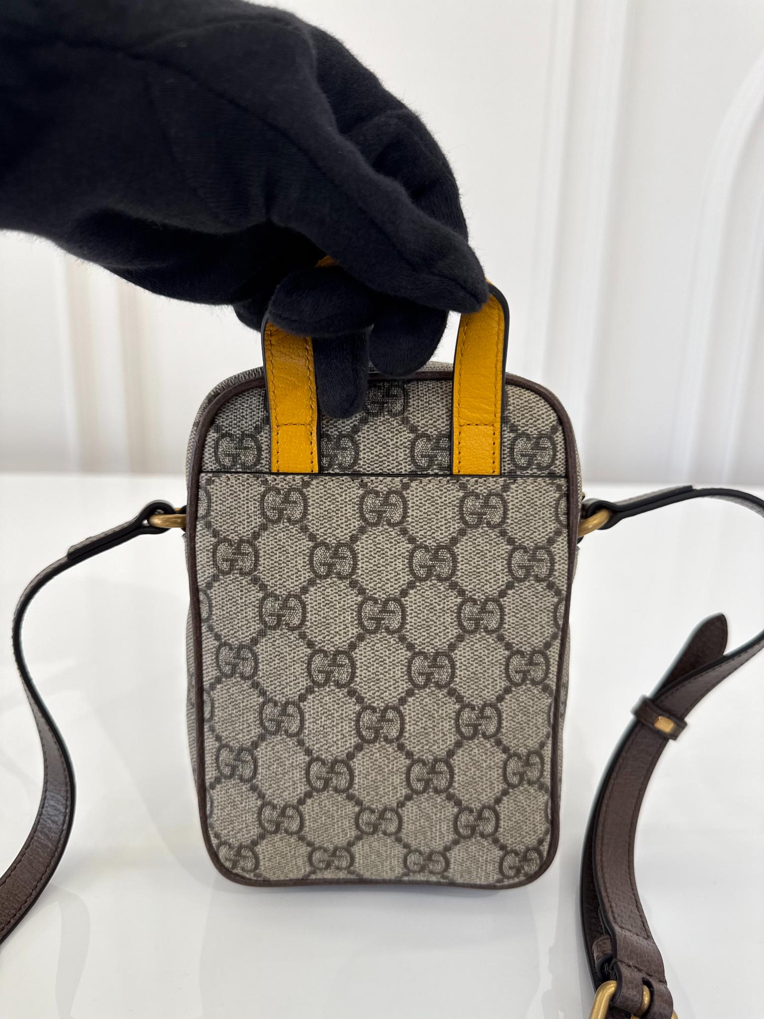 Gucci Beige/Ebony GG Supreme Canvas Neo Vintage Mini Crossbody Bag