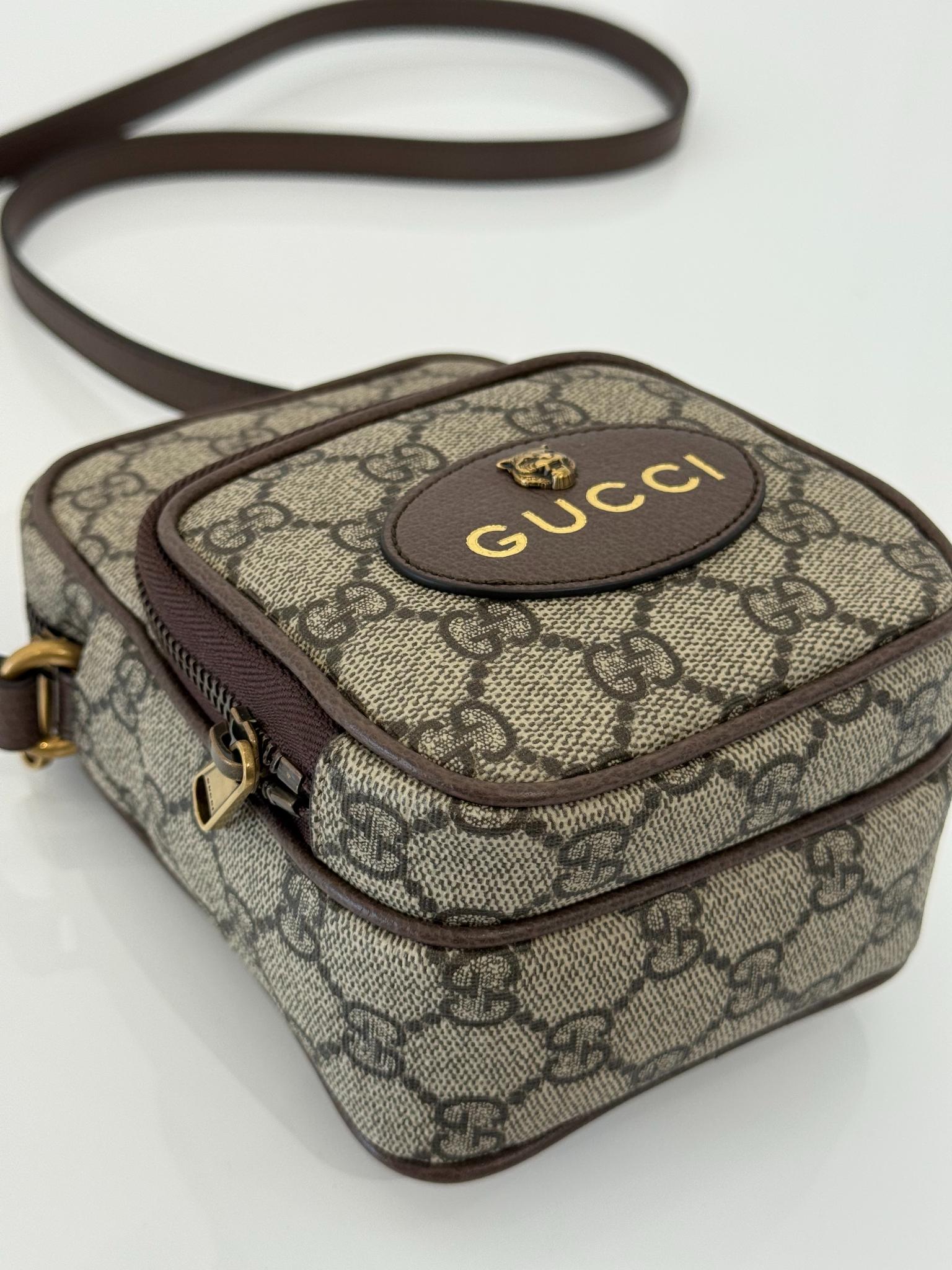 Gucci Beige/Ebony GG Supreme Canvas Neo Vintage Mini Crossbody Bag