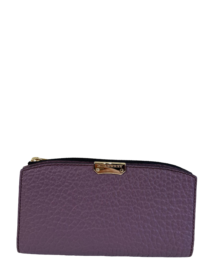 Burberry Purple Grained Leather Madison Continental Wallet