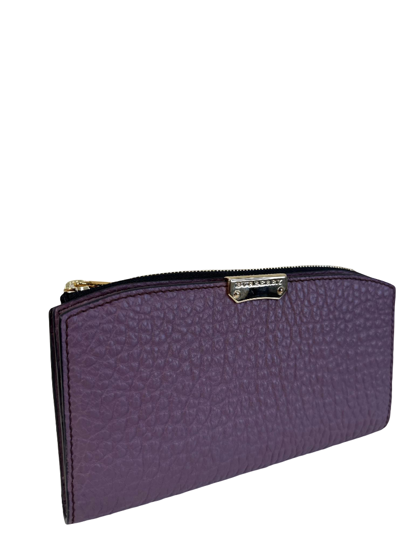Burberry Purple Grained Leather Madison Continental Wallet