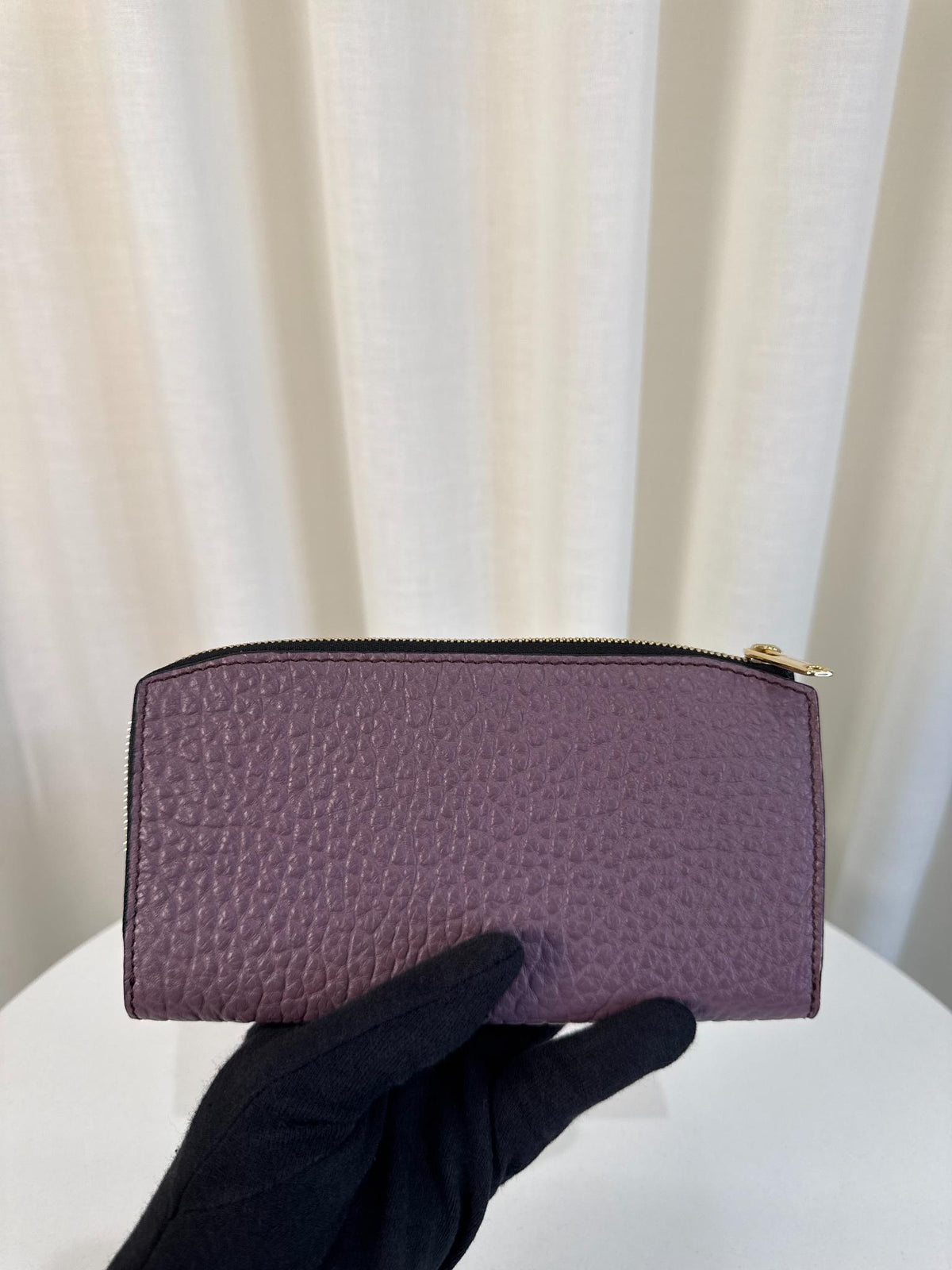 Burberry Purple Grained Leather Madison Continental Wallet