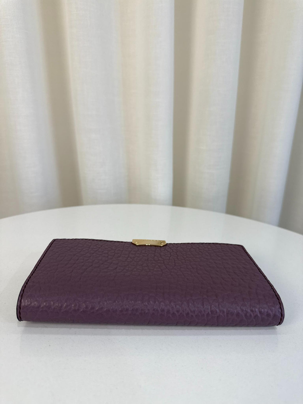 Burberry Purple Grained Leather Madison Continental Wallet