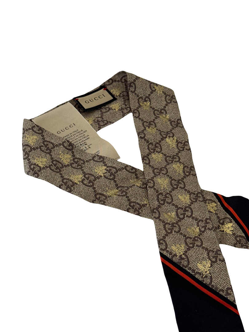 Gucci GG Bees Silk Neck Bow