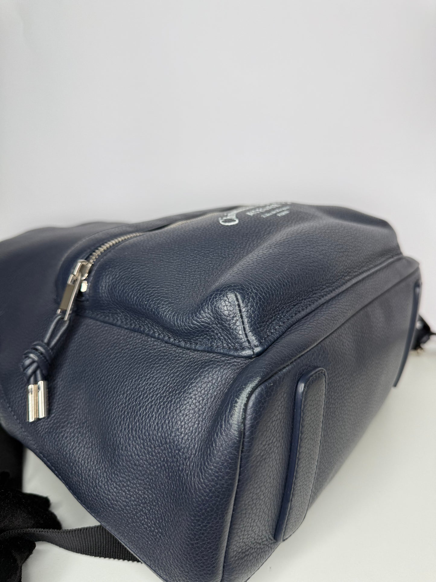 Dior Homme Atelier Logo Leather Backpack Navy Blue