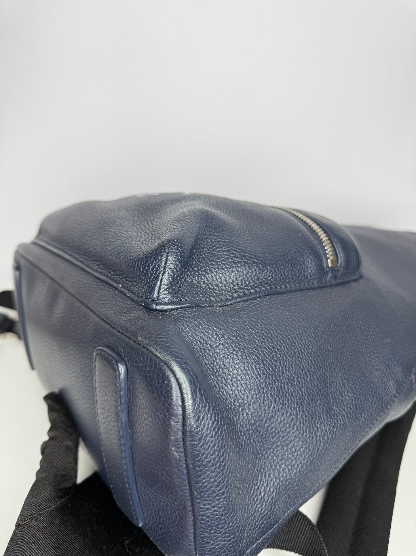 Dior Homme Atelier Logo Leather Backpack Navy Blue
