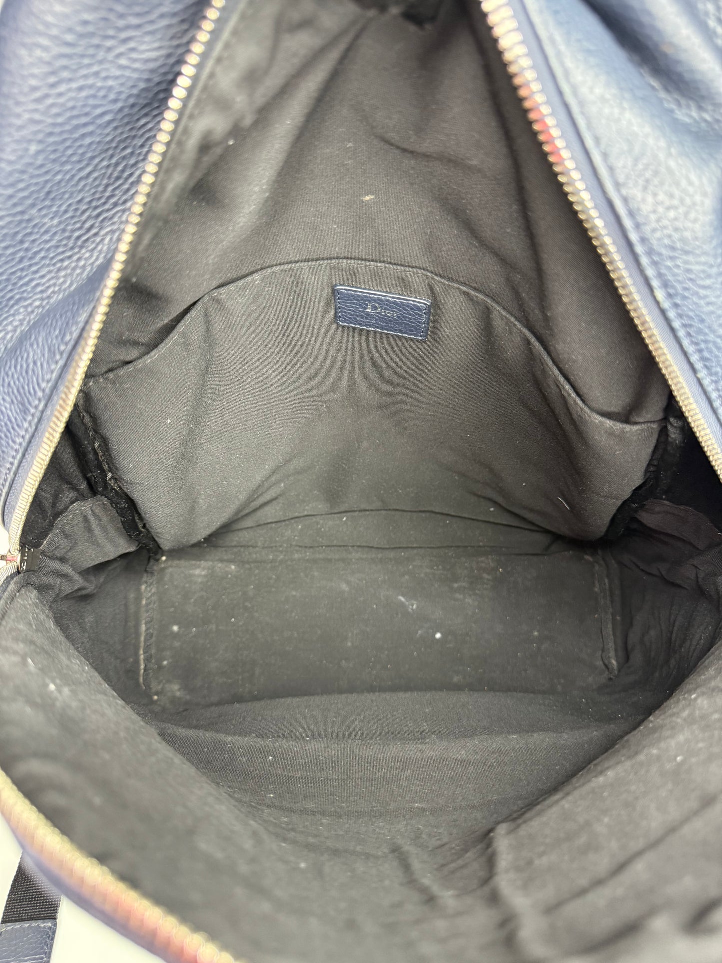 Dior Homme Atelier Logo Leather Backpack Navy Blue