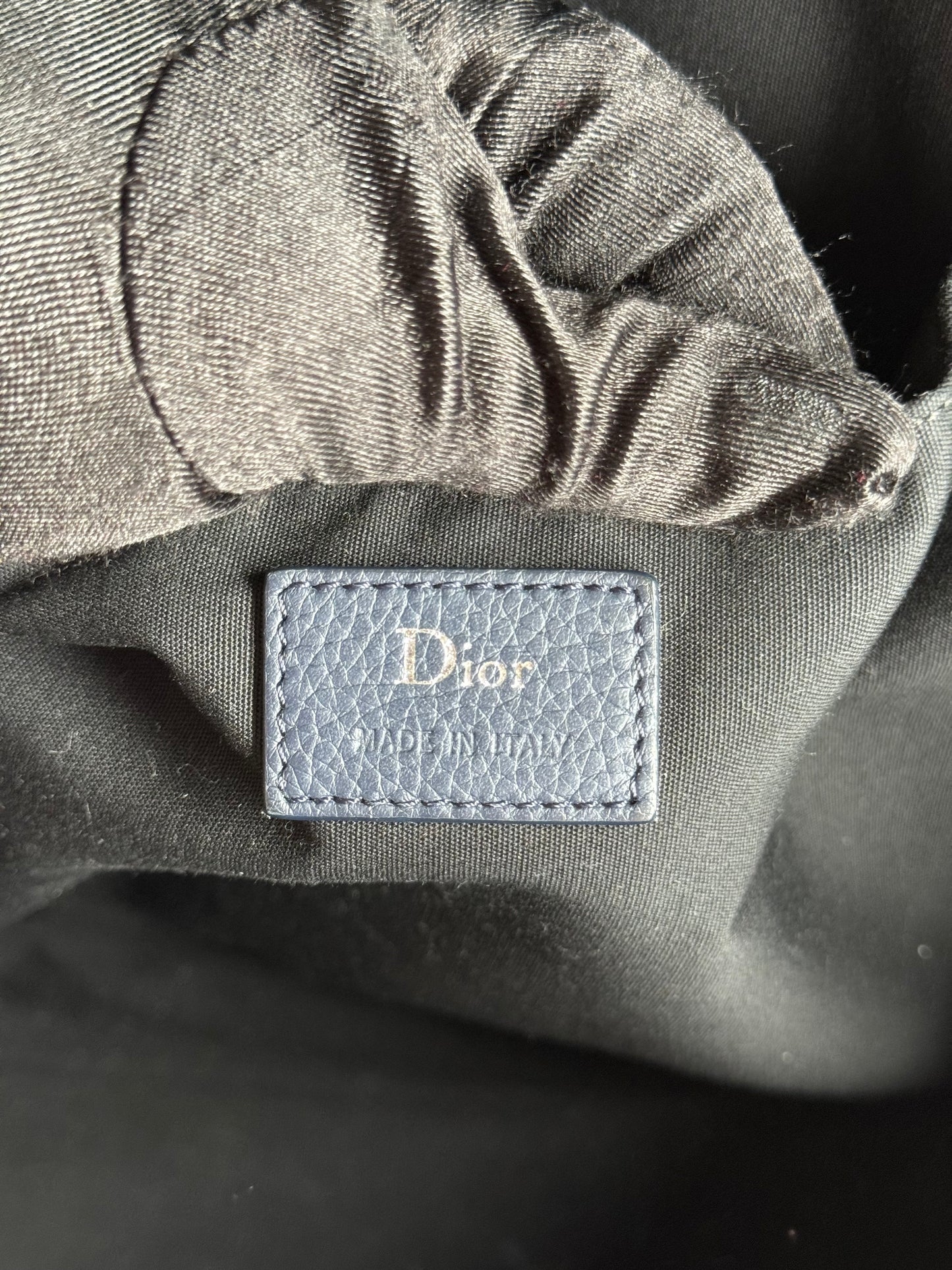 Dior Homme Atelier Logo Leather Backpack Navy Blue