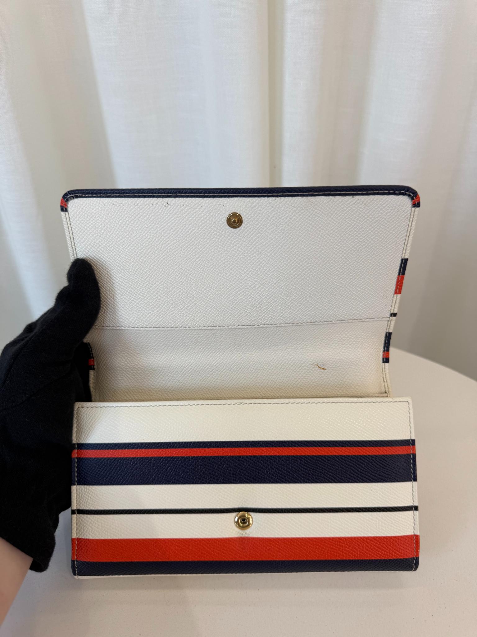 Dolce Gabbana Striped Dauphine Leather Sicily Mini Top Handle