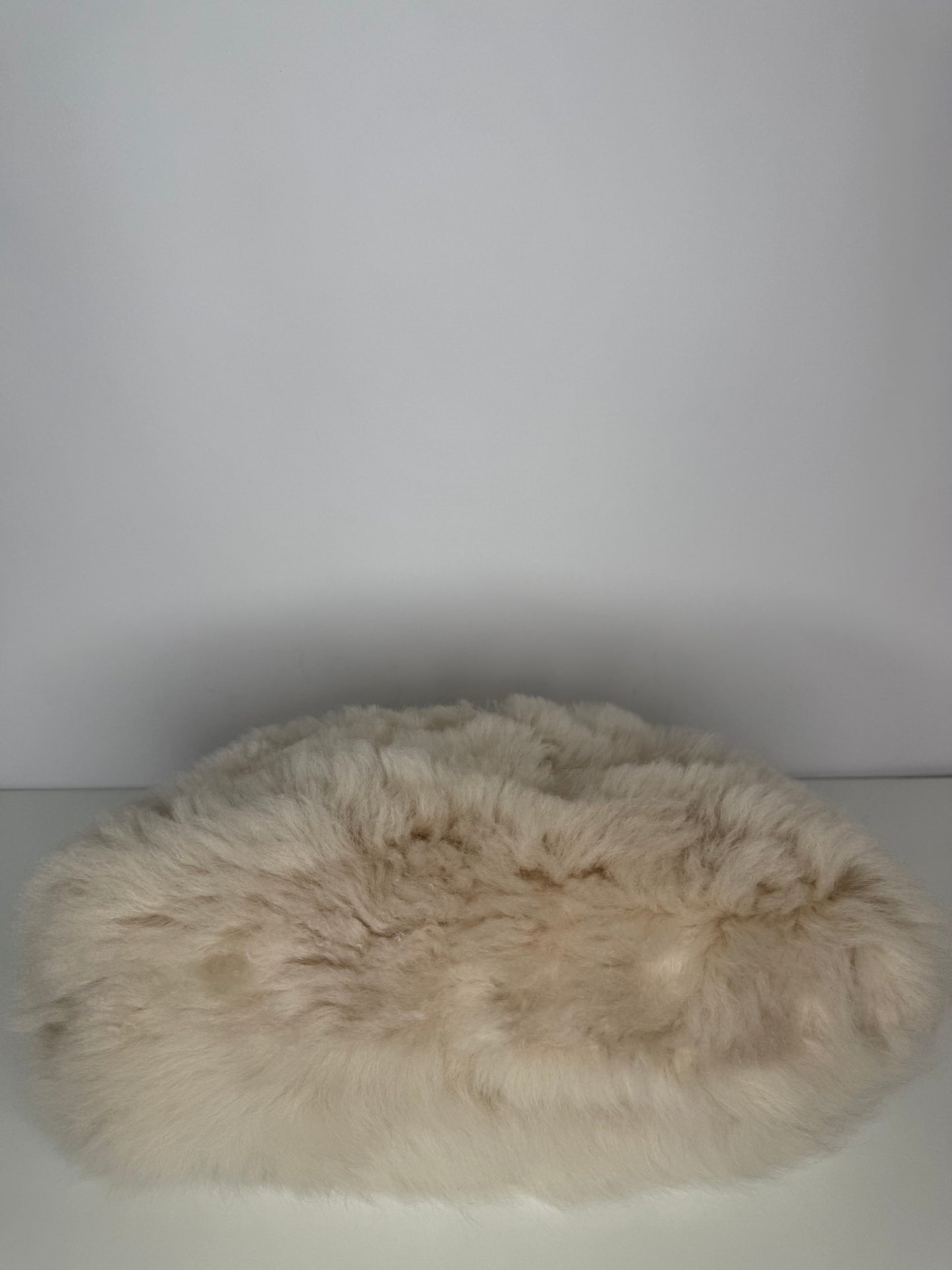 Bottega Veneta Shearling The Pouch Chain Beige