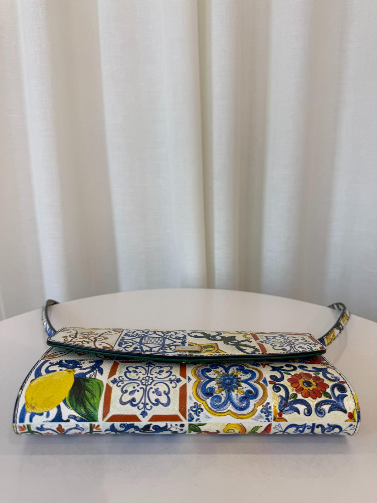 Dolce Gabbana Multicolor Dauphine Majolica Clutch Crossbody Bag