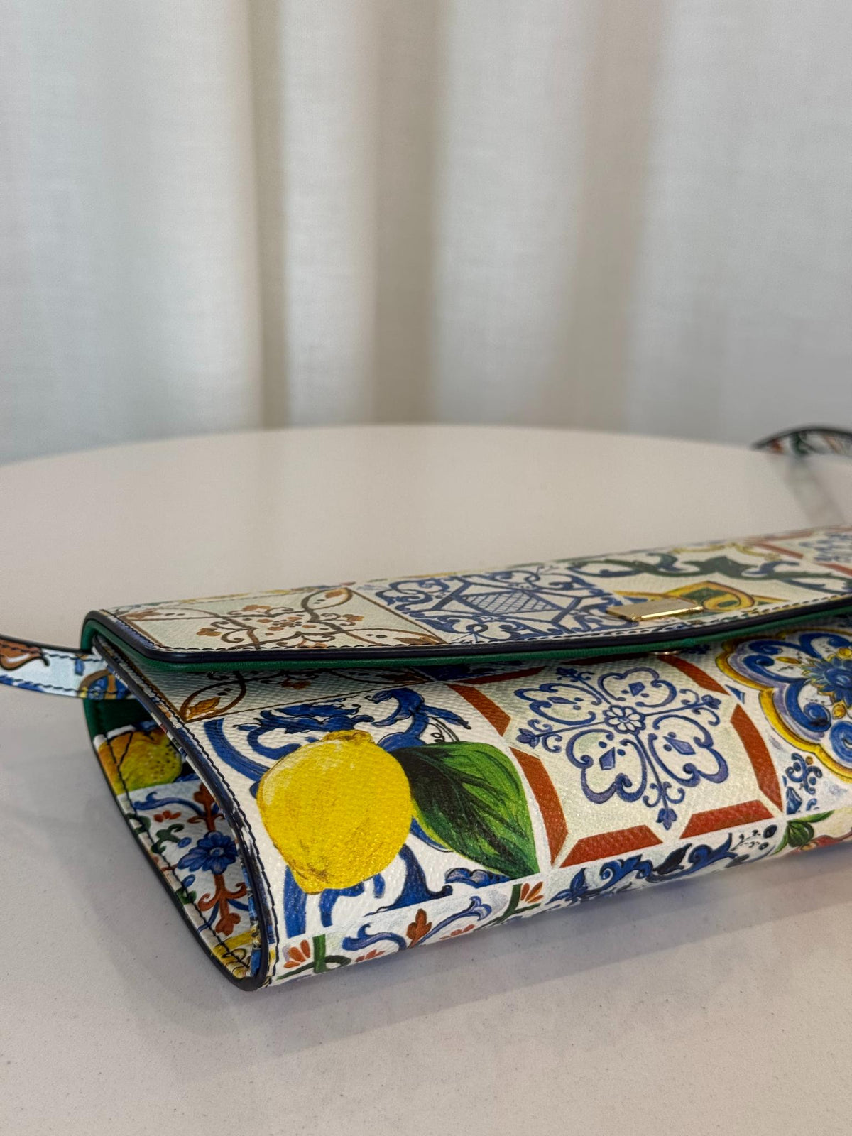 Dolce Gabbana Multicolor Dauphine Majolica Clutch Crossbody Bag