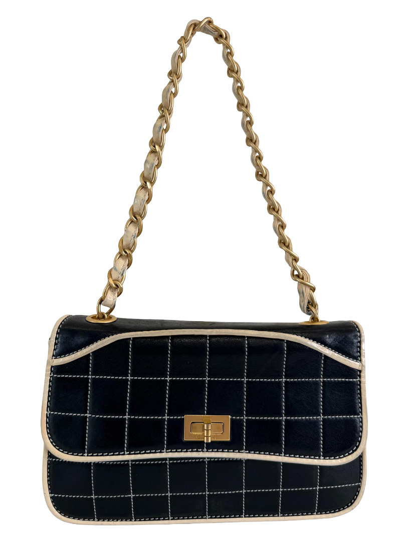 Chanel Chocolate Bar Mademoiselle Lambskin Flap Bag