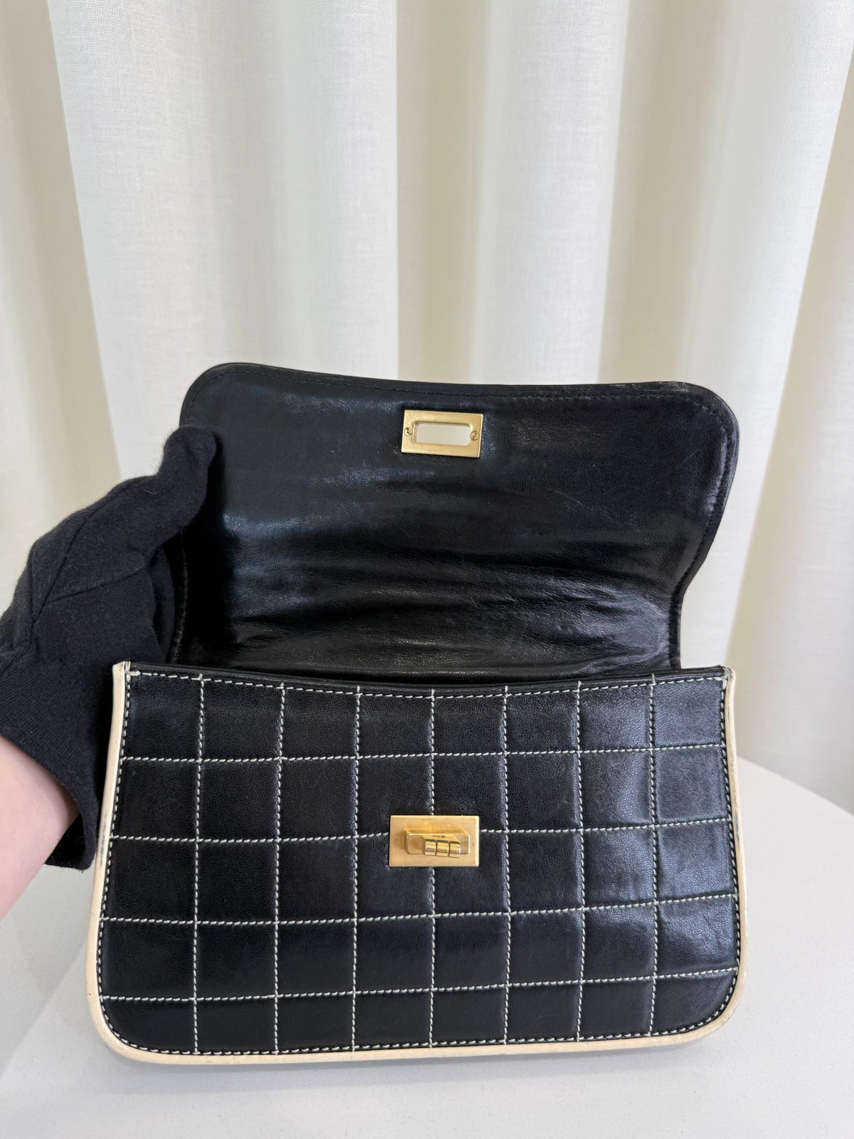 Chanel Chocolate Bar Mademoiselle Lambskin Flap Bag