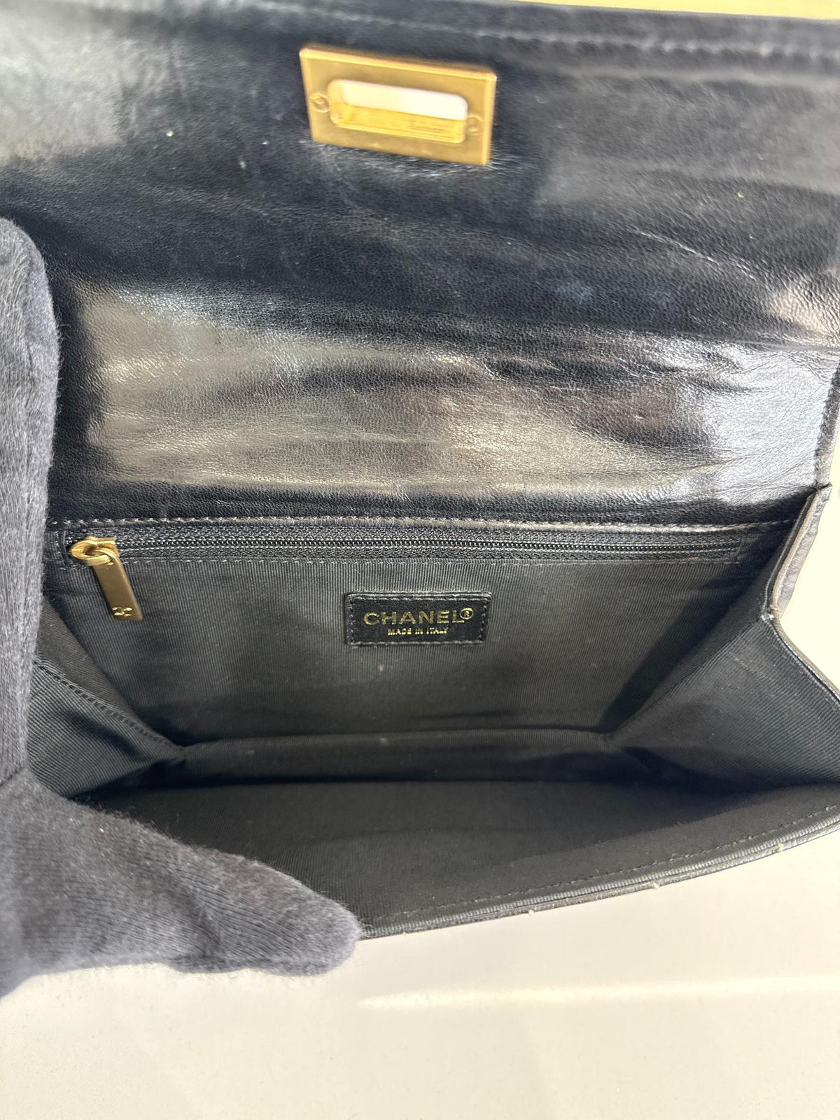 Chanel Chocolate Bar Mademoiselle Lambskin Flap Bag