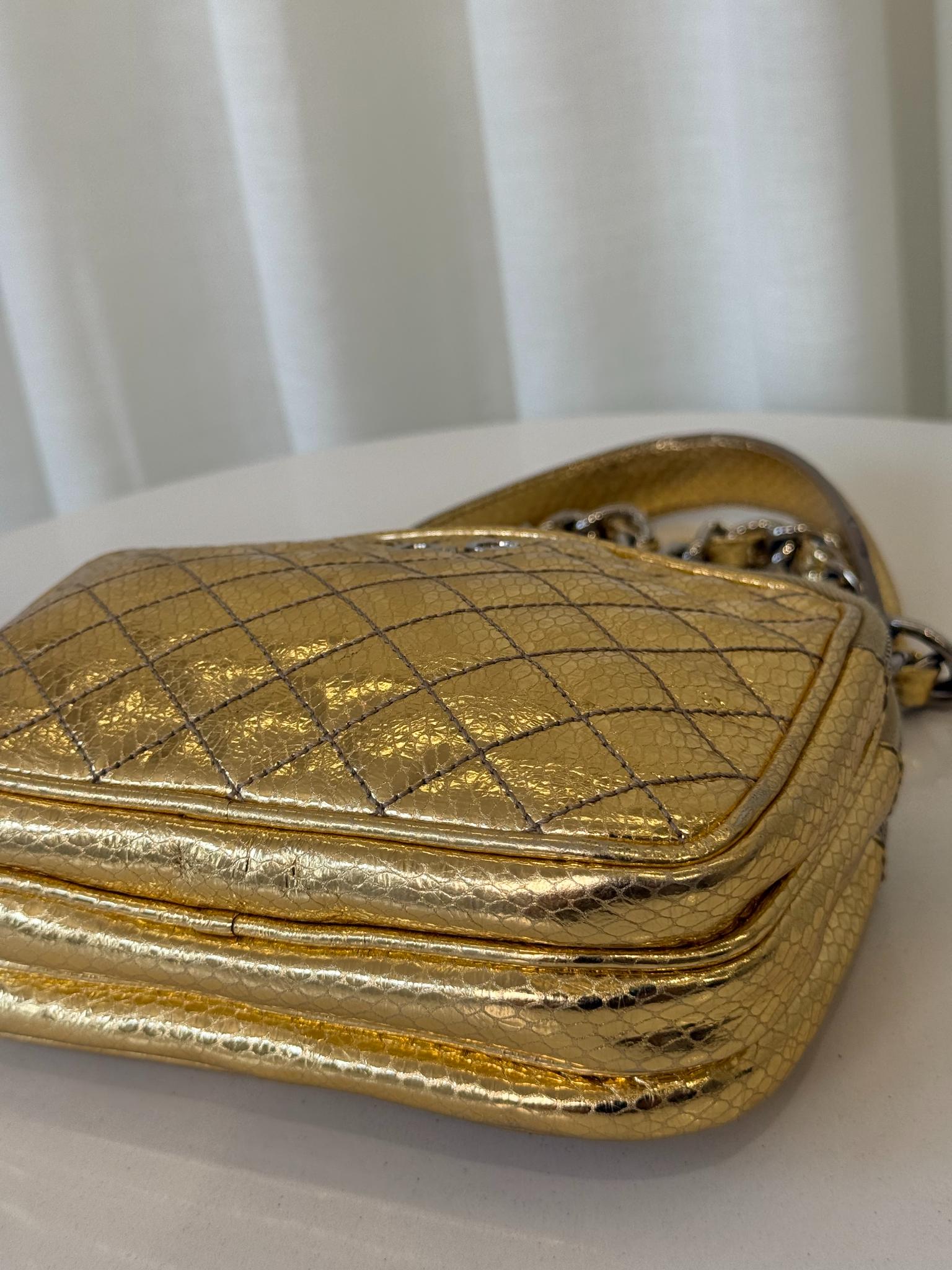 Dolce Gabbana Lily Glam Metallic Gold Camera Bag