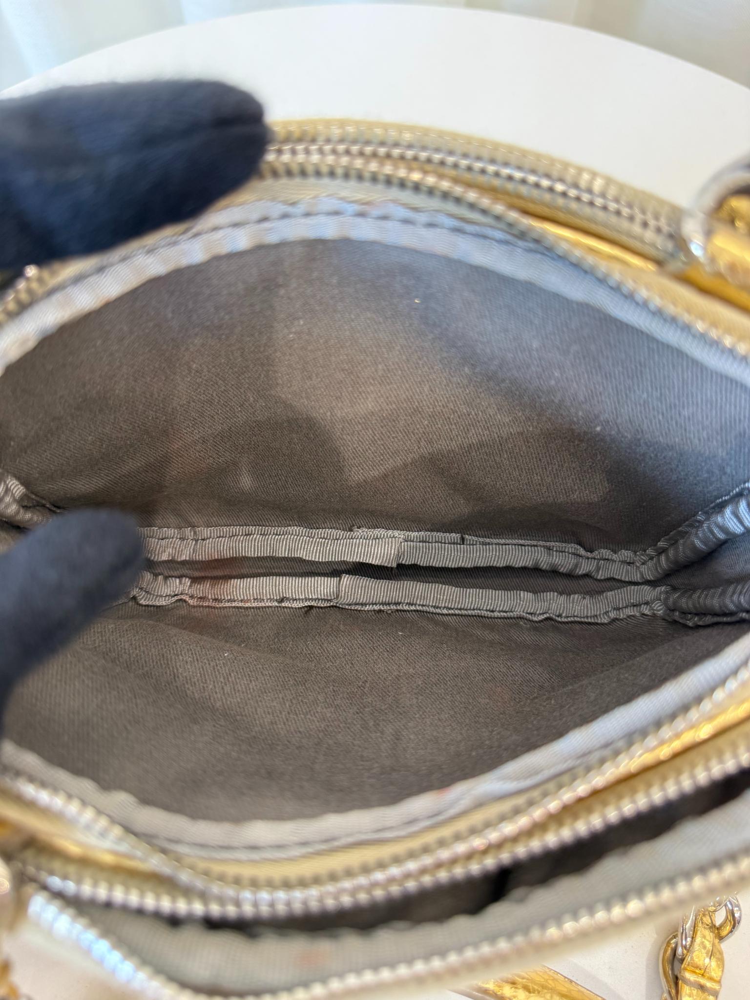 Dolce Gabbana Lily Glam Metallic Gold Camera Bag