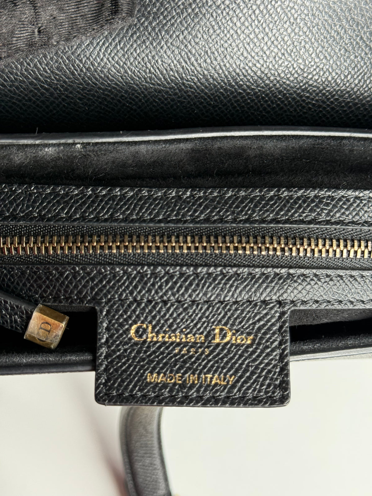 Christian Dior Grained Calfskin Saddle Bag Black