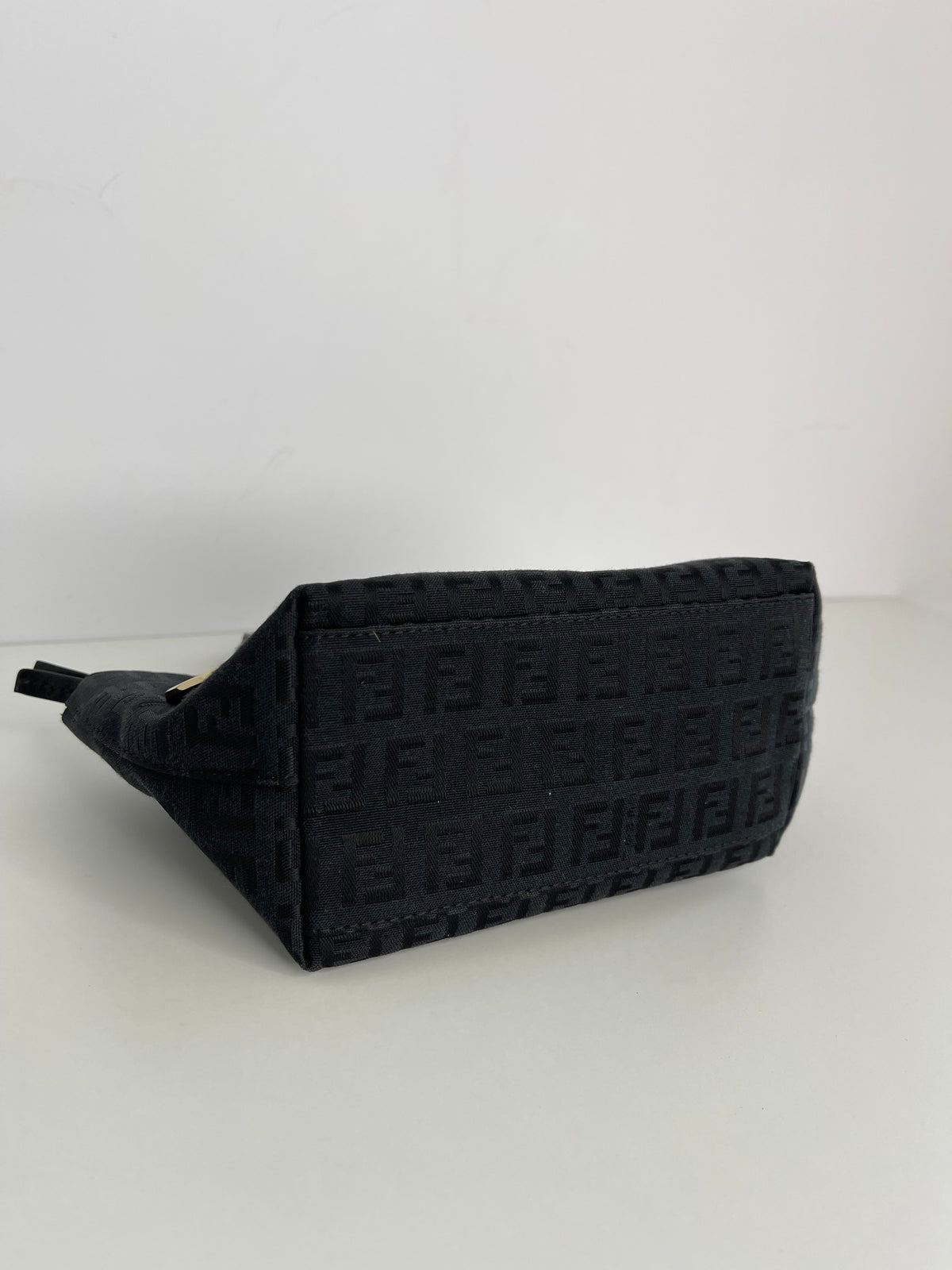 Fendi Superstar Black Zucchino Canvas Mini Tote Bag
