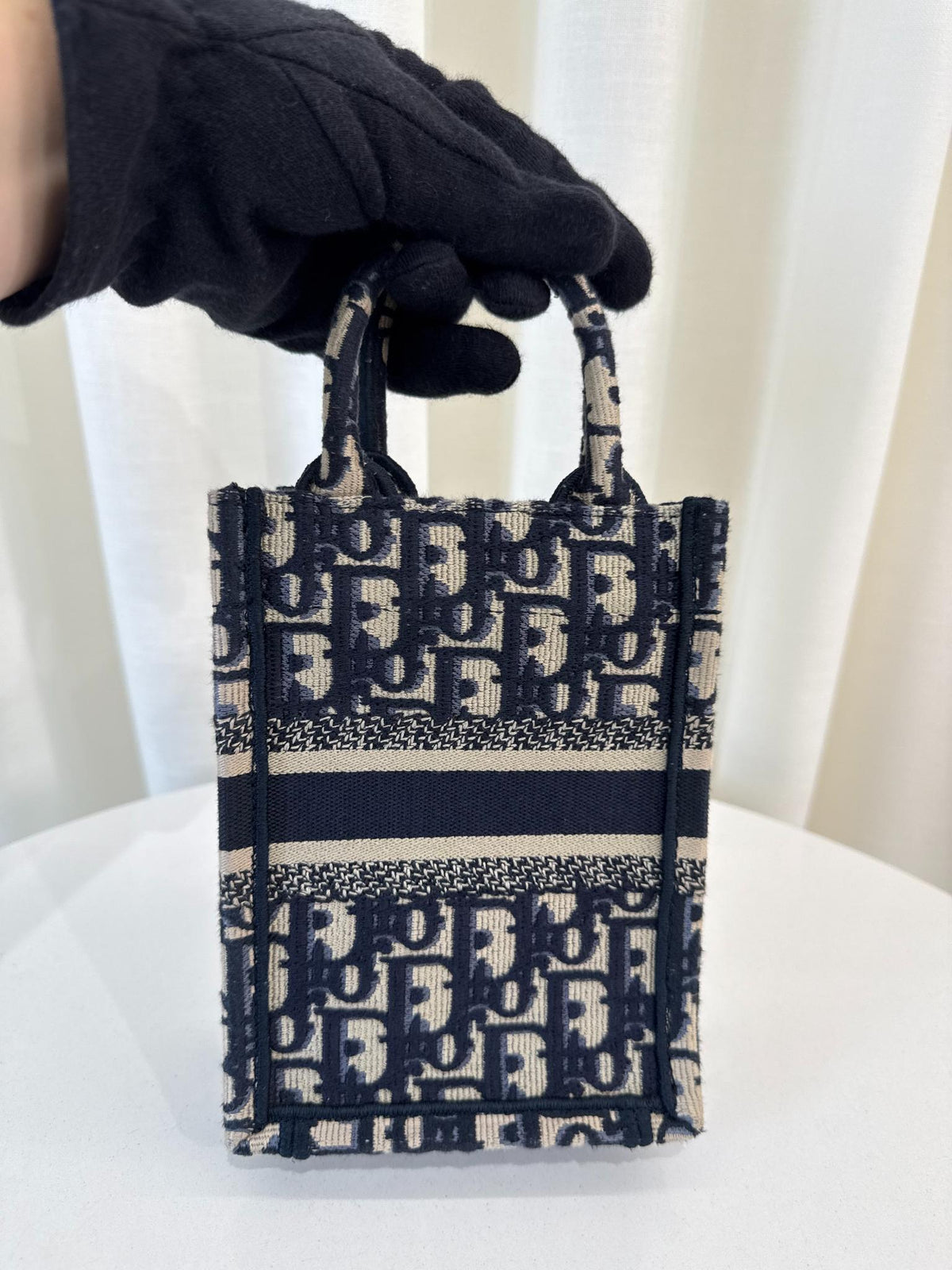 Christian Dior Blue Oblique Canvas Mini Book Tote