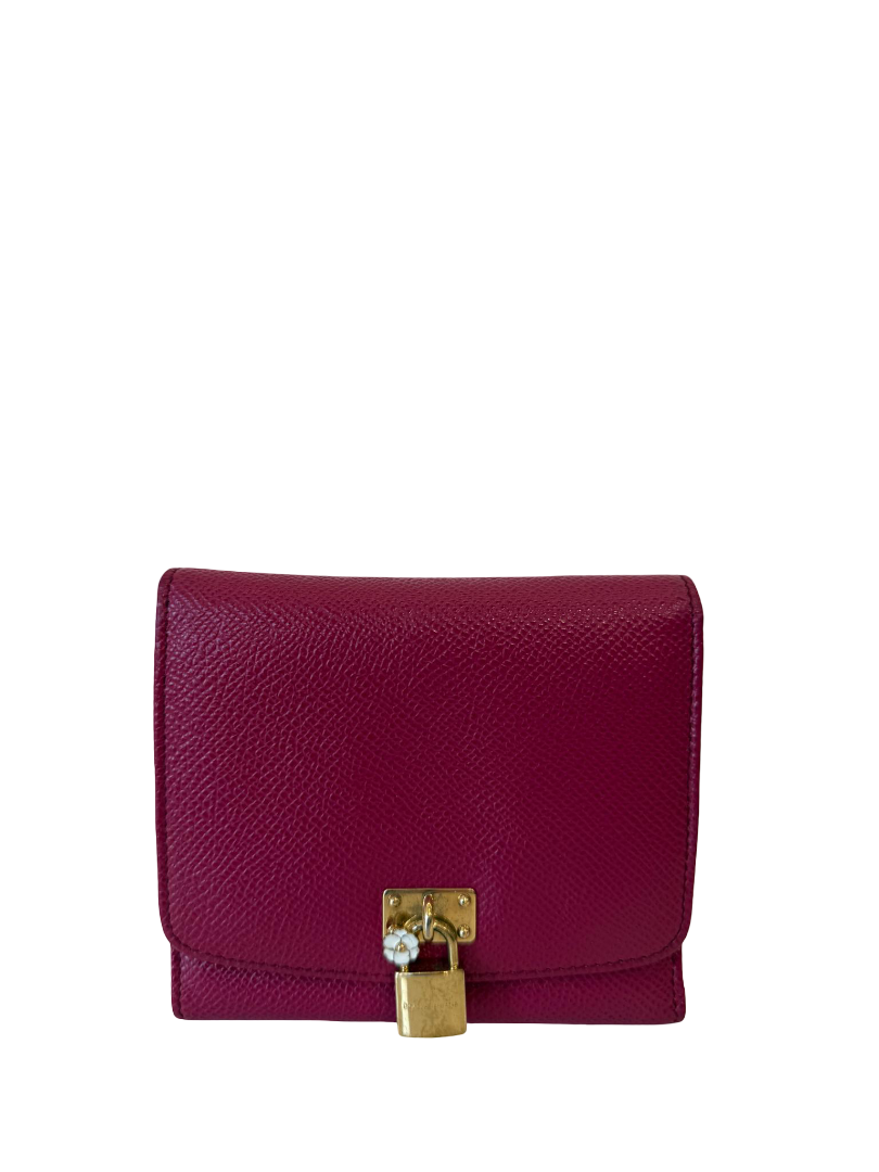Dolce Gabbana Fuchsia Dauphine Leather Wallet