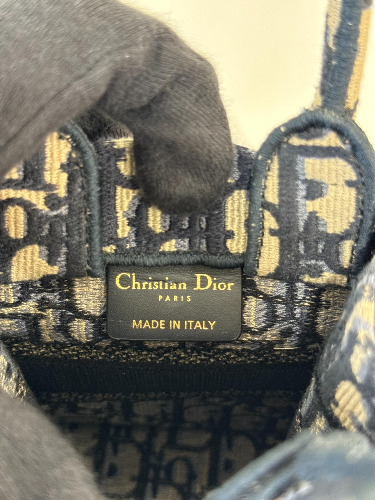 Christian Dior Blue Oblique Canvas Mini Book Tote