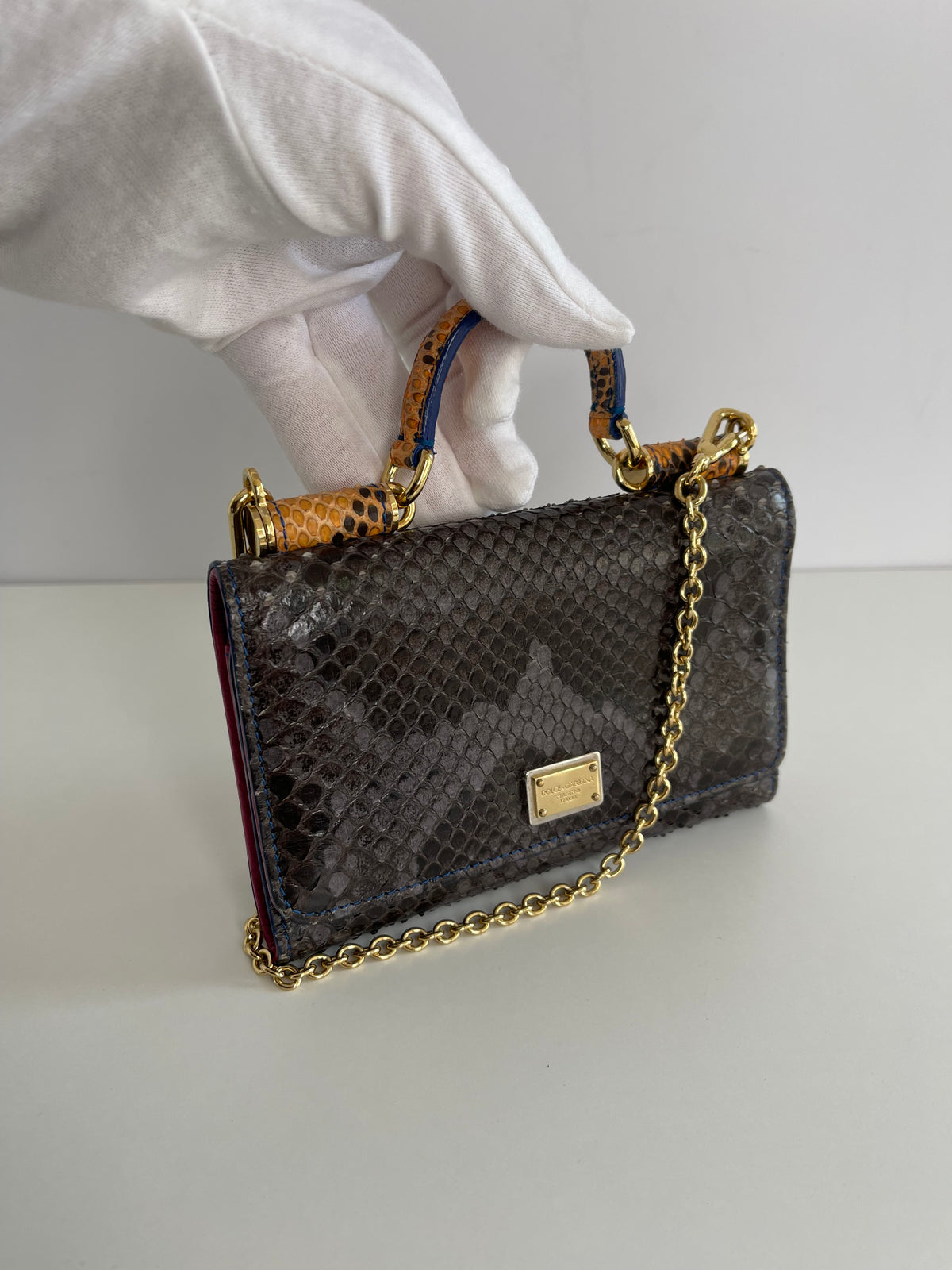 Dolce & Gabbana Sicily Von Bag Multicolor Python