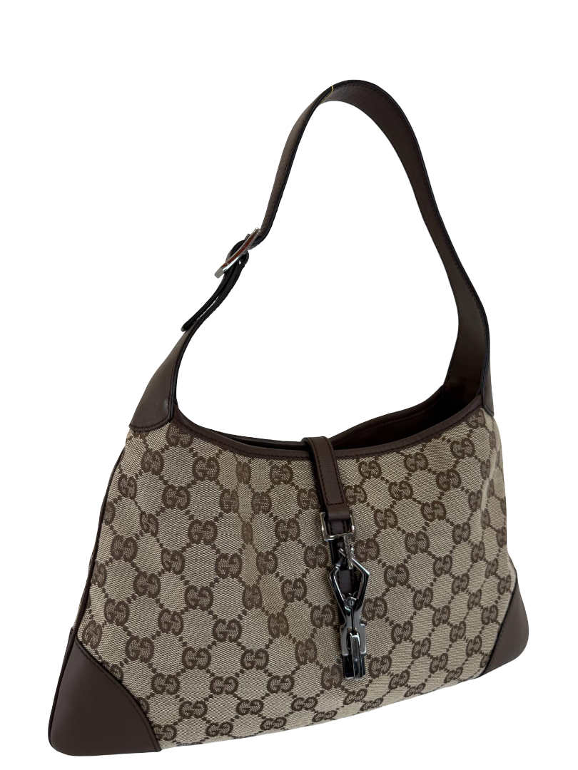 Gucci Jackie Beige/Brown GG Canvas Kandinsky Shoulder Bag