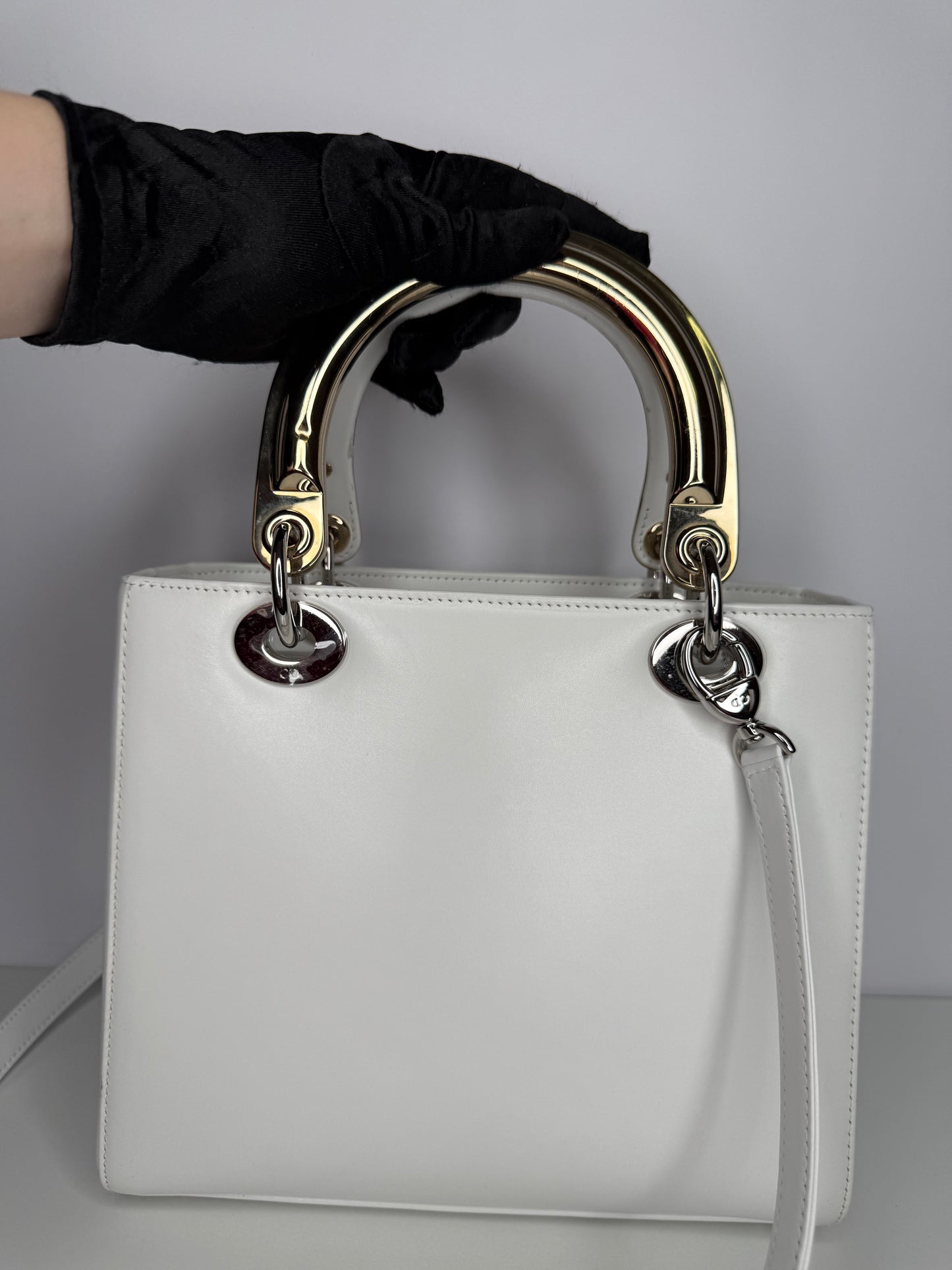 Christian Dior Limited Edition Medium Lady Dior White Patch Embellished