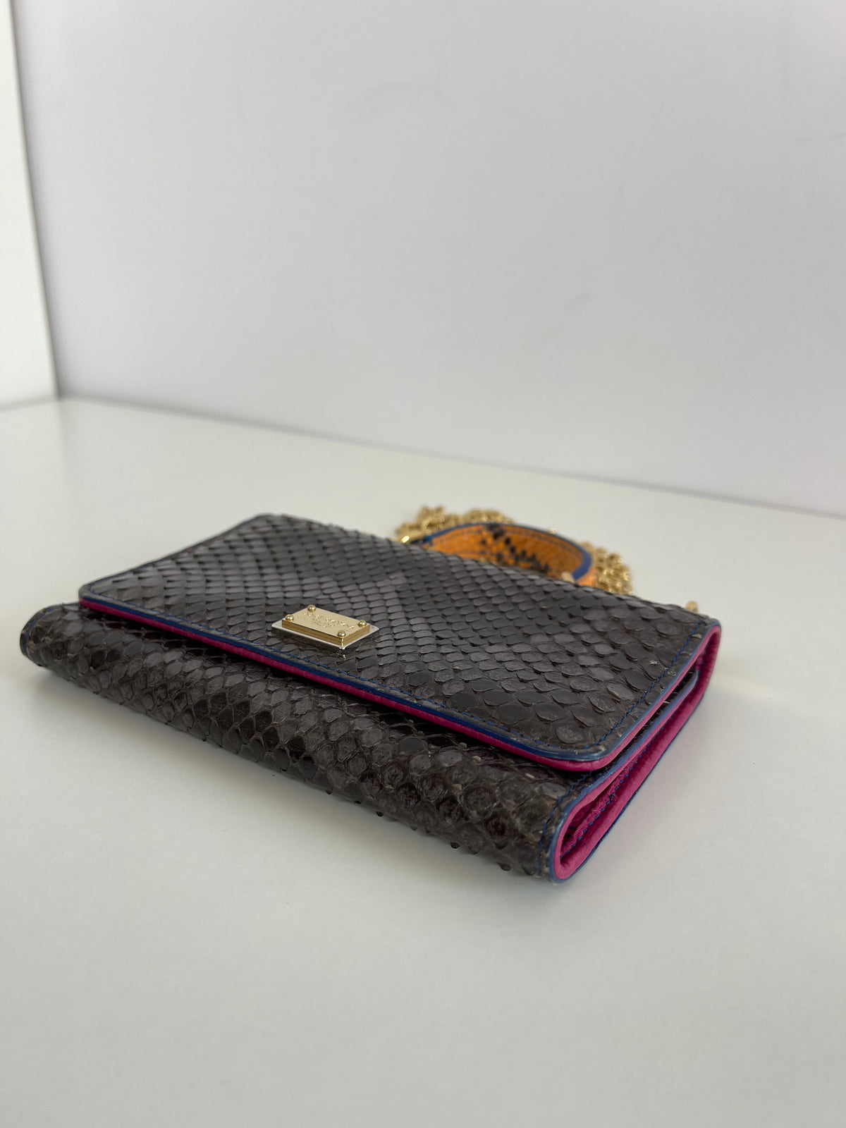 Dolce & Gabbana Sicily Von Bag Multicolor Python