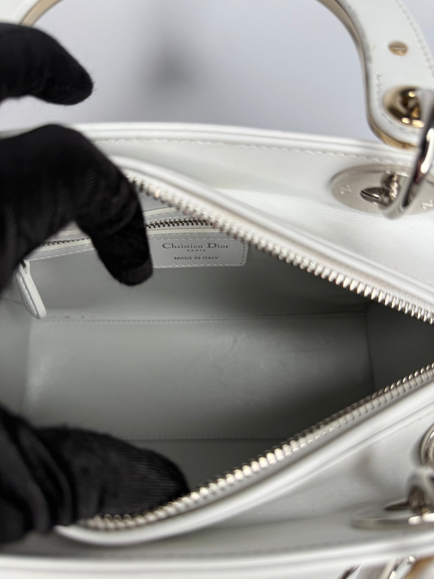 Christian Dior Limited Edition Medium Lady Dior White Patch Embellished