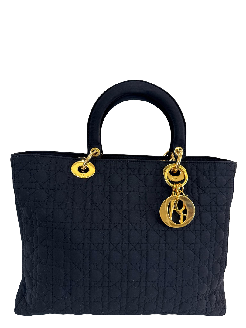 Christian Dior Vintage ‘90s Large Lady Dior Black Nylon