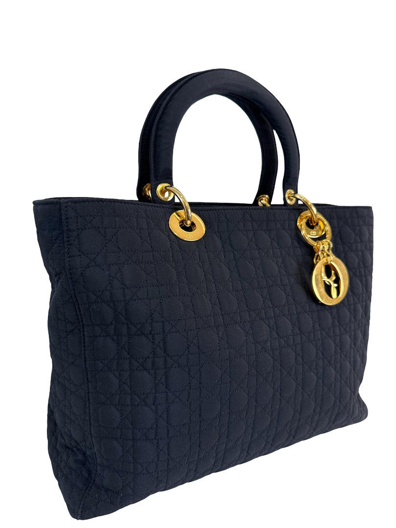 Christian Dior Vintage ‘90s Large Lady Dior Black Nylon