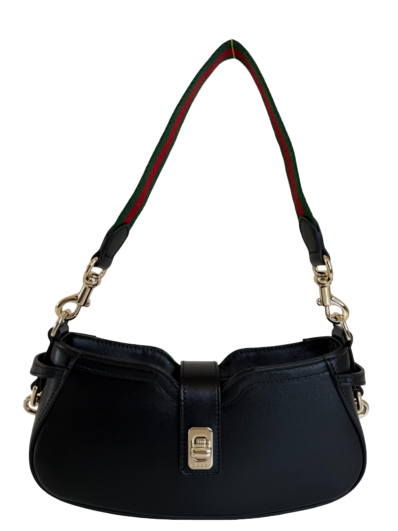 Gucci Moon Side Mini Leather Shoulder Bag Black