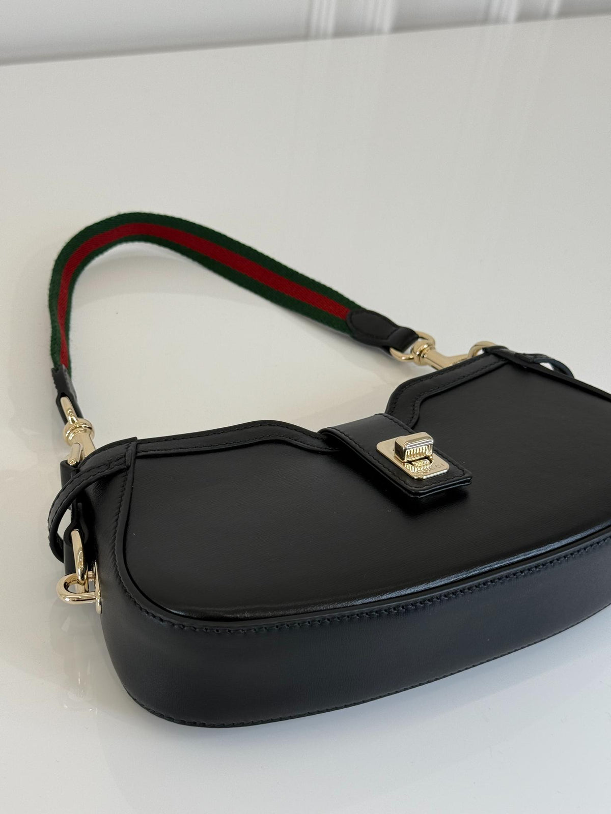 Gucci Moon Side Mini Leather Shoulder Bag Black