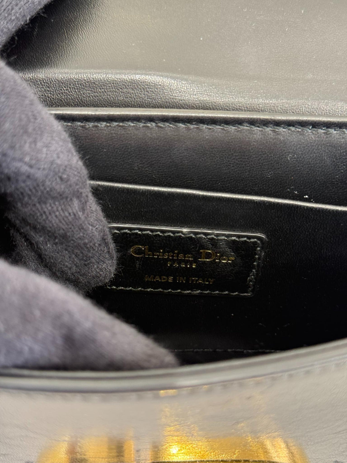 Christian Dior Black Box Calfskin Leather Montaigne 30 Flap Bag