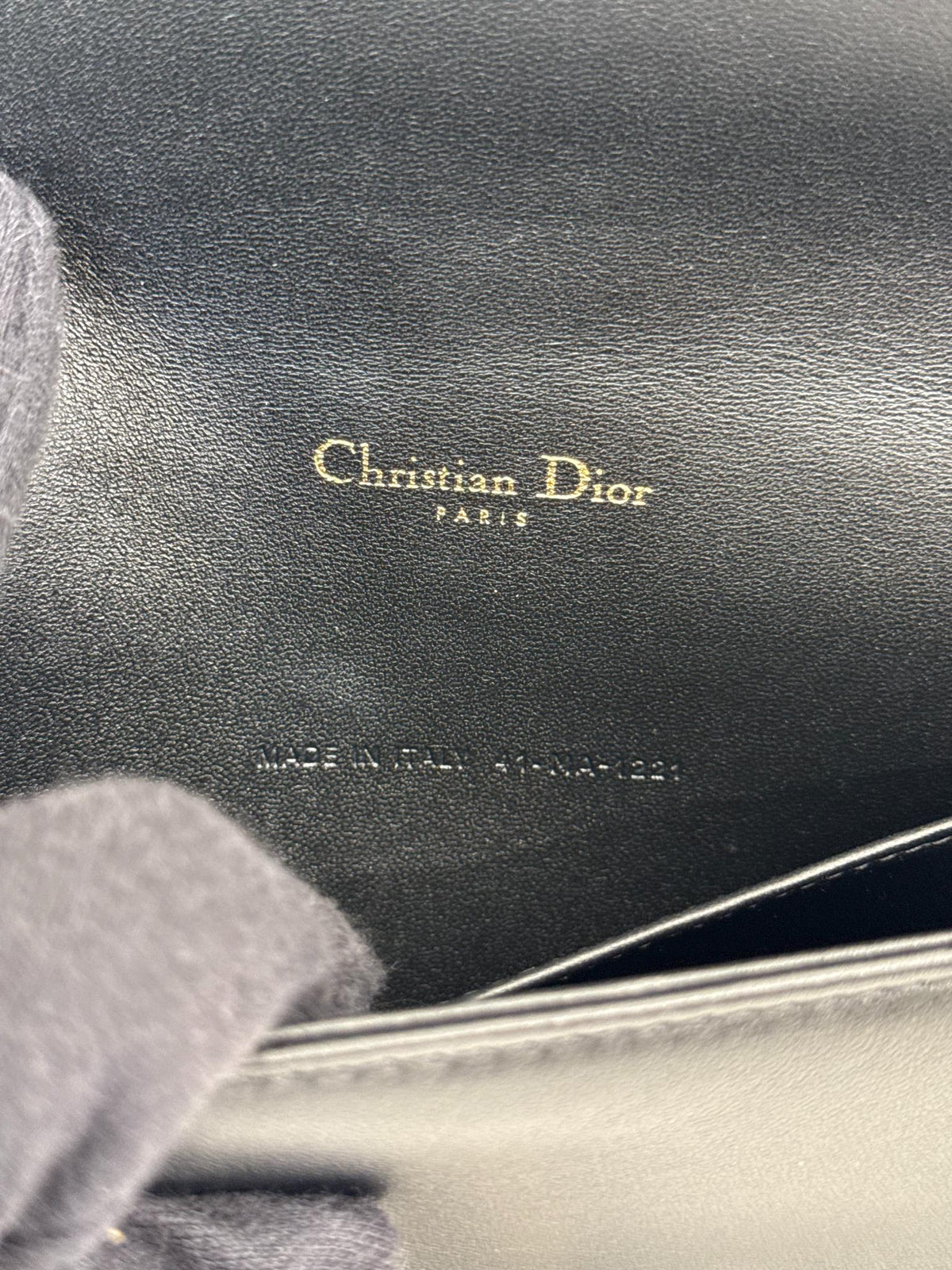 Christian Dior Black Cannage Quilted Lambskin Leather Lady Dior Pouch