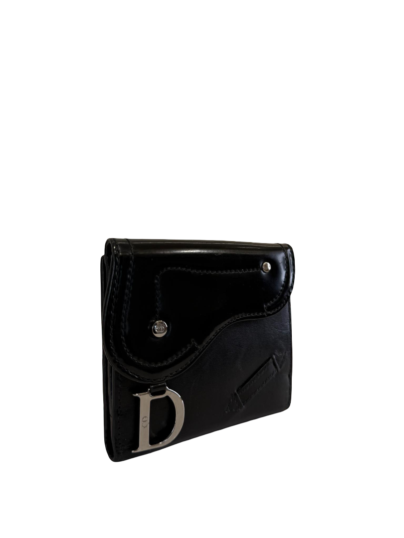 Christian Dior Black Saddle Compact Wallet