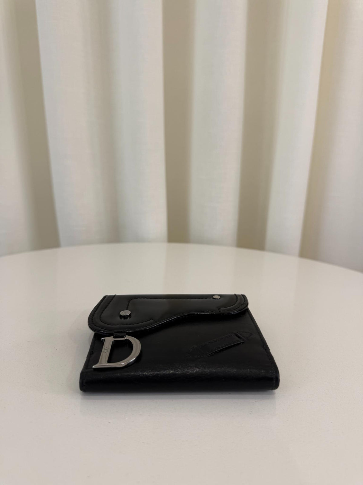 Christian Dior Black Saddle Compact Wallet