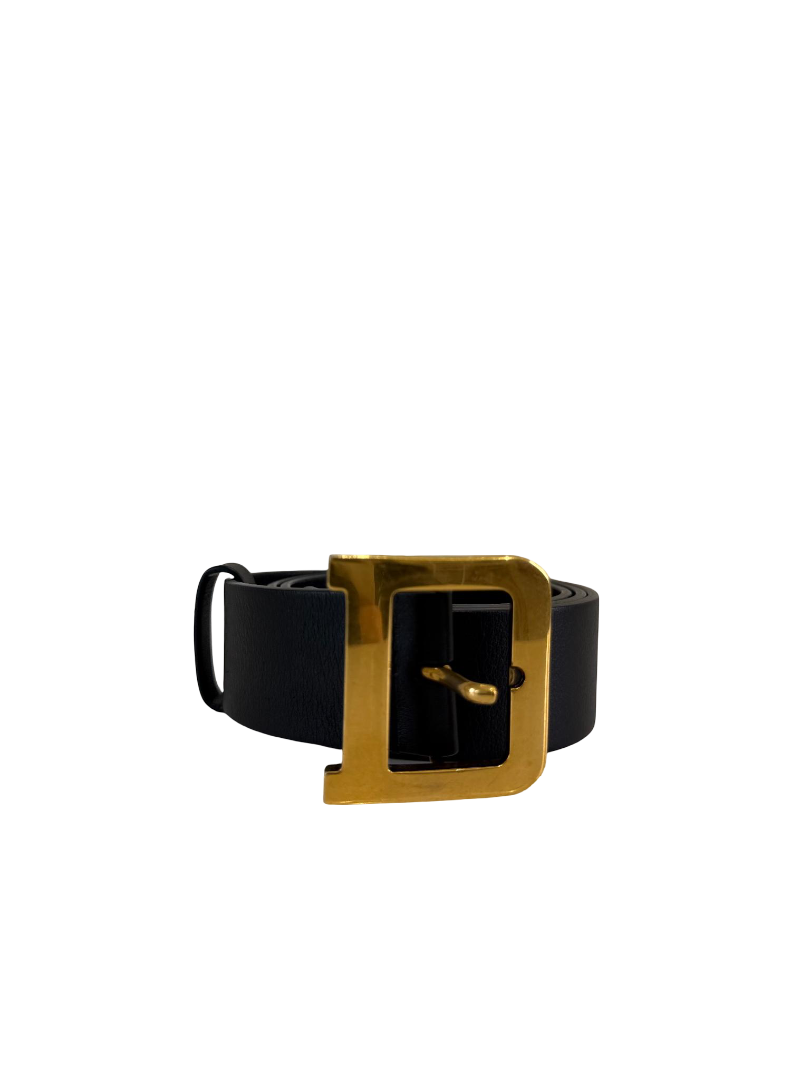 Christian Dior Diorquake Black Leather Belt