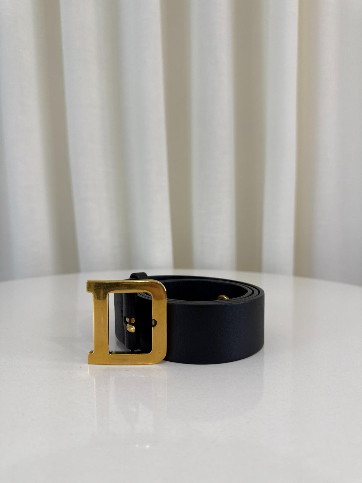 Christian Dior Diorquake Black Leather Belt