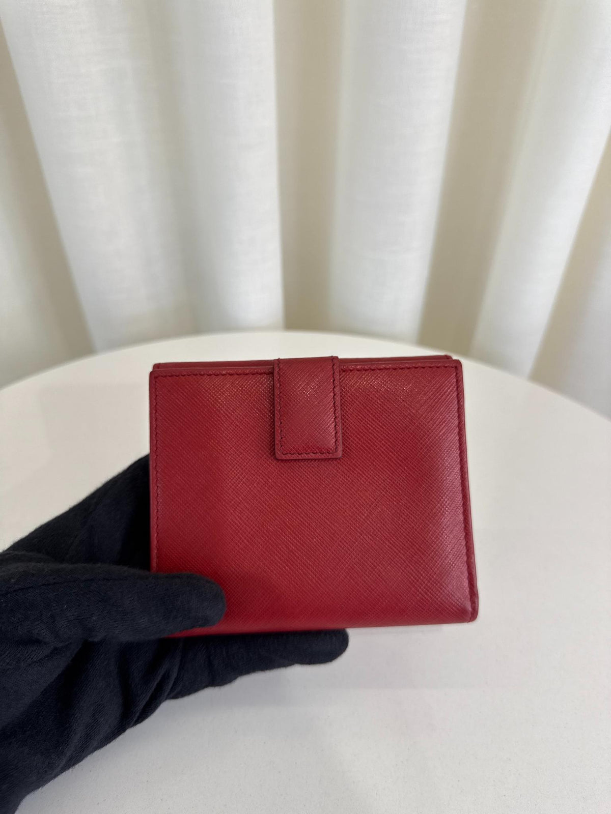 Salvatore Ferragamo Red Saffiano Leather Gancini  Wallet