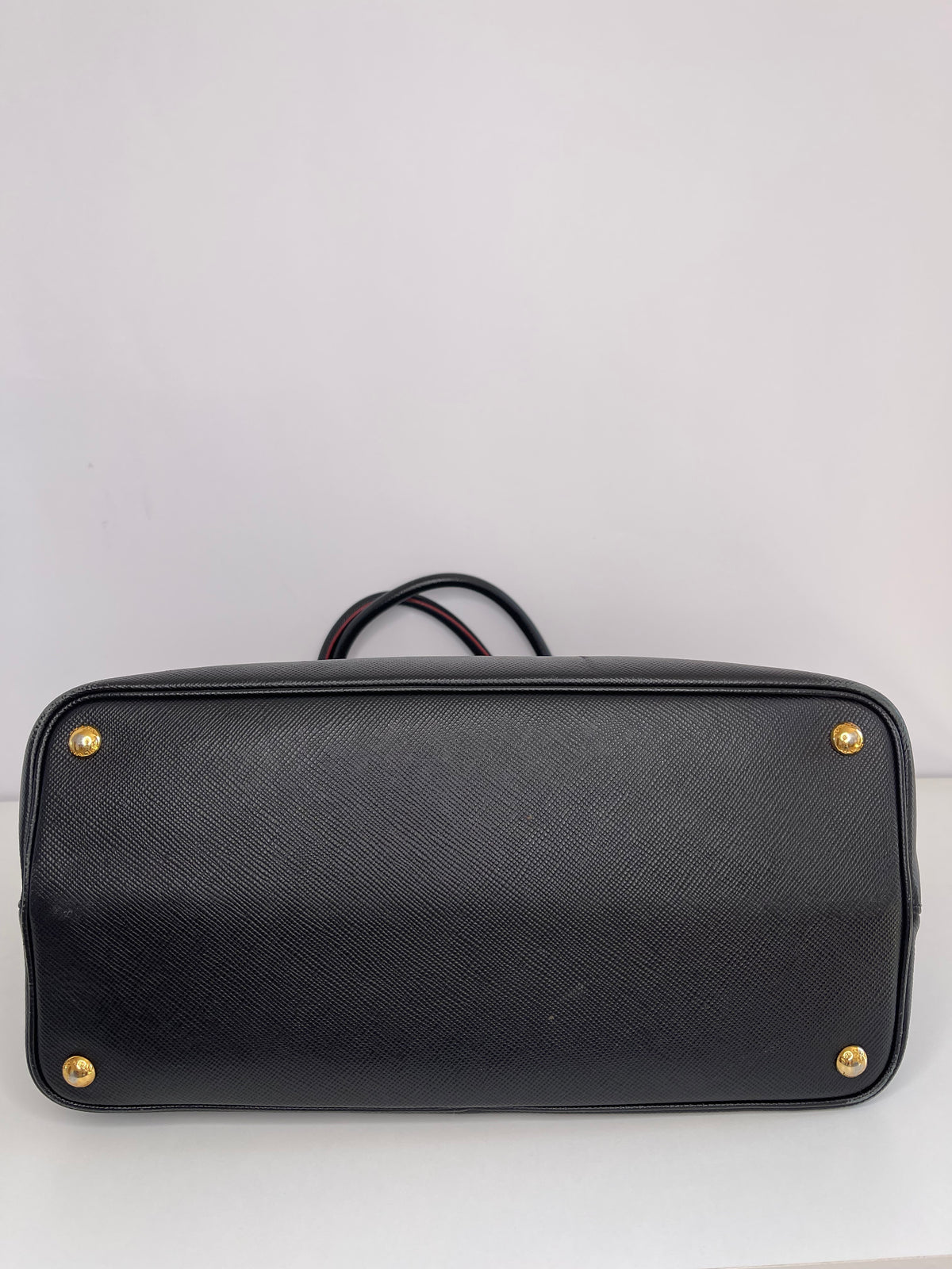 Prada Black Saffiano Leather Cuir Medium Double Bag