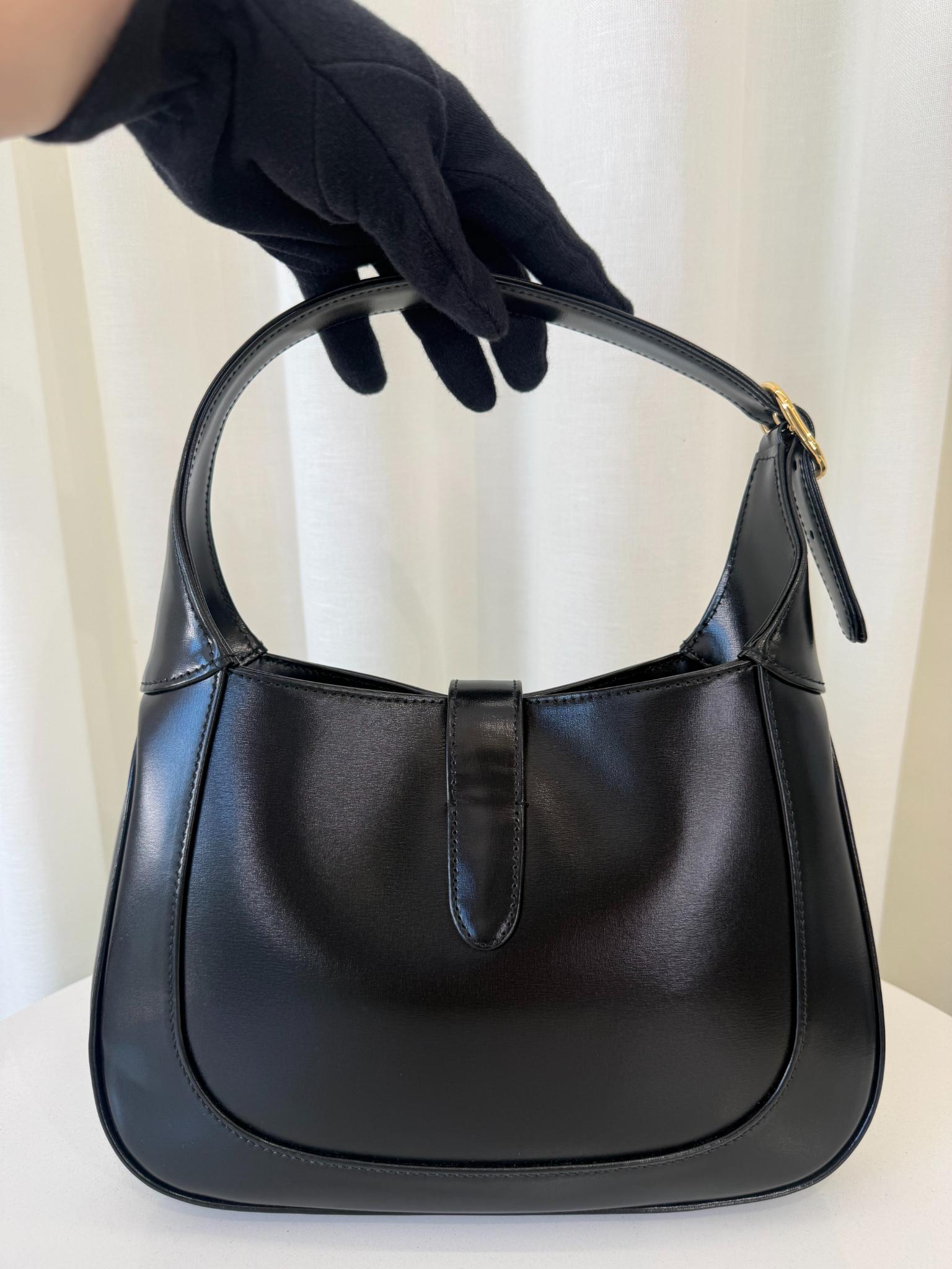 Gucci Jackie 1961 Black Smooth Leather Small Shoulder Bag