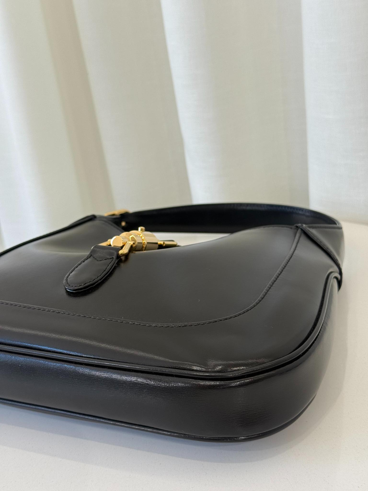 Gucci Jackie 1961 Black Smooth Leather Small Shoulder Bag