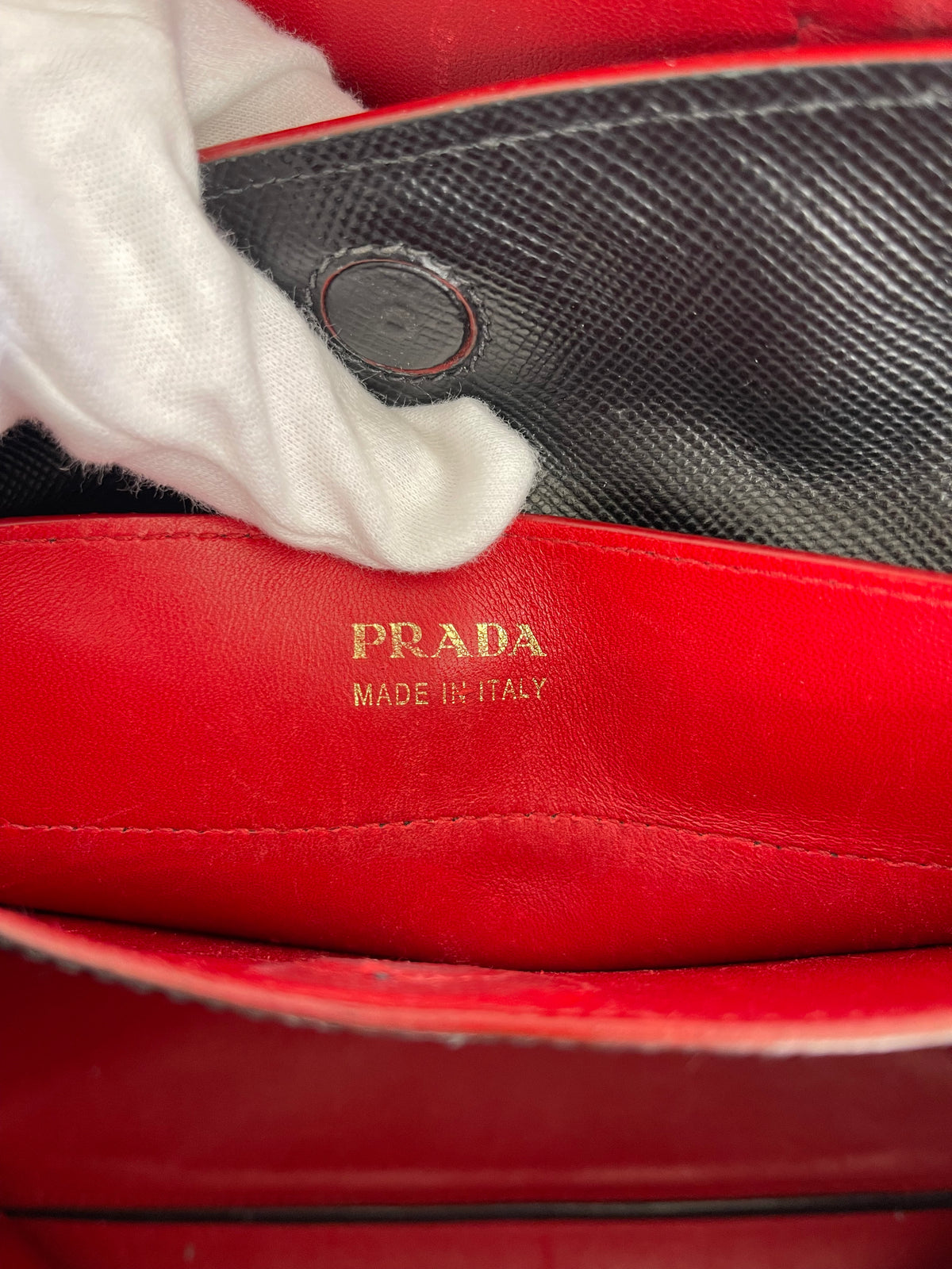 Prada Black Saffiano Leather Cuir Medium Double Bag