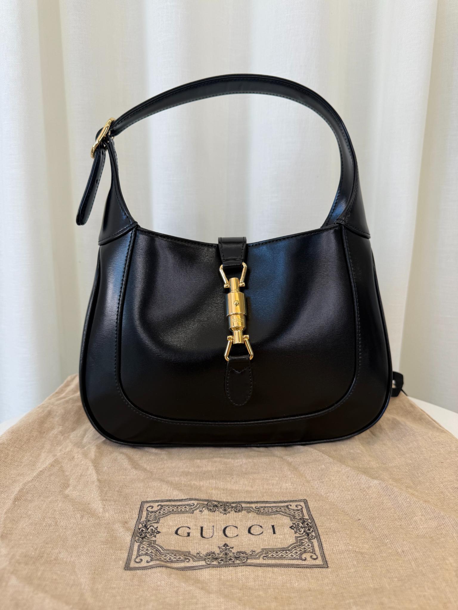 Gucci Jackie 1961 Black Smooth Leather Small Shoulder Bag