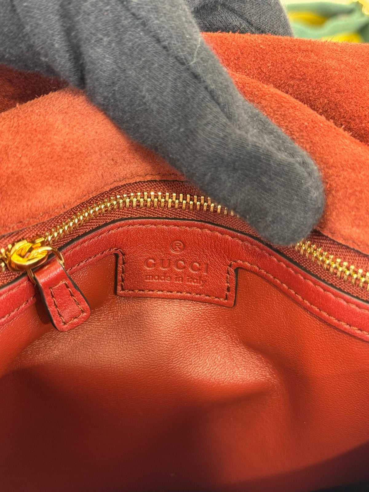 Gucci Red Suede Blondie Flap Crossbody Bag