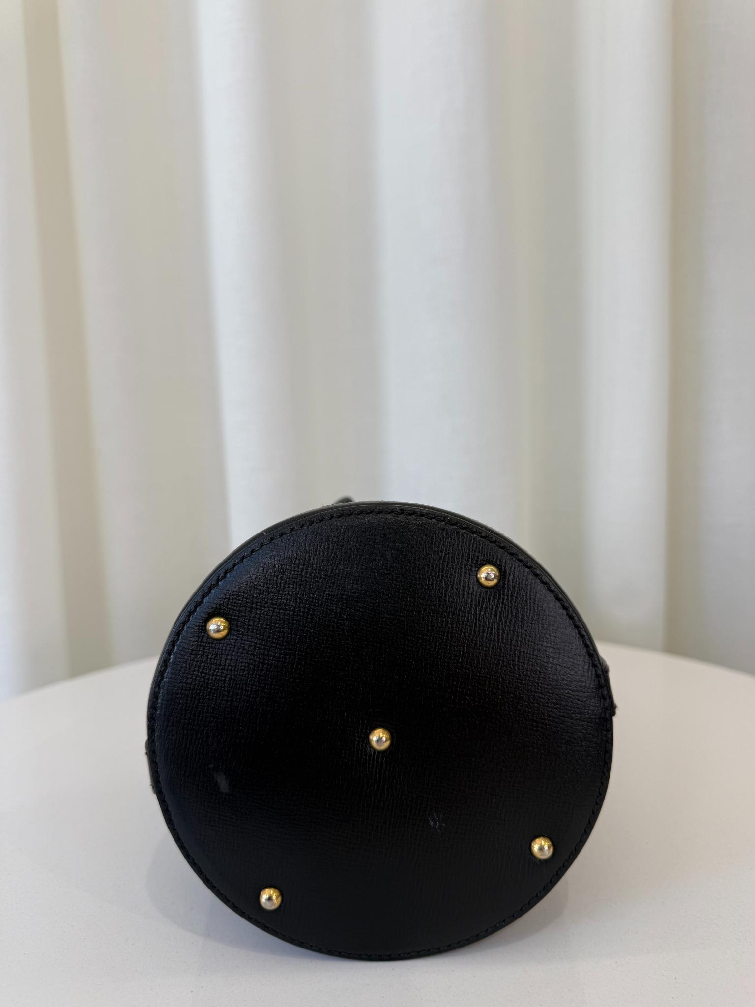 Gucci 1955 Horsebit Black Leather Bucket Bag
