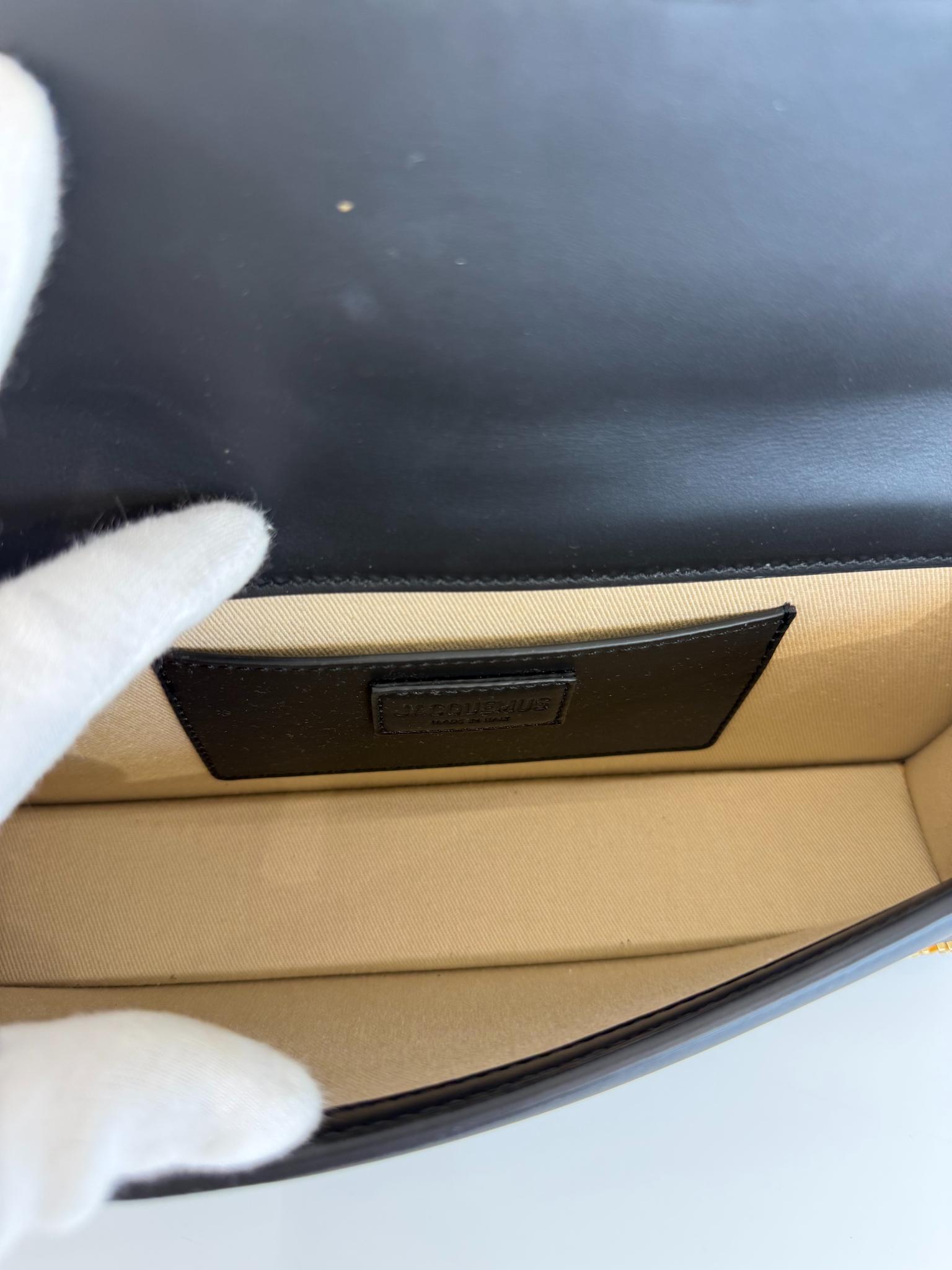 Jacquemus Le Bambino Long Black Leather Shoulder Bag