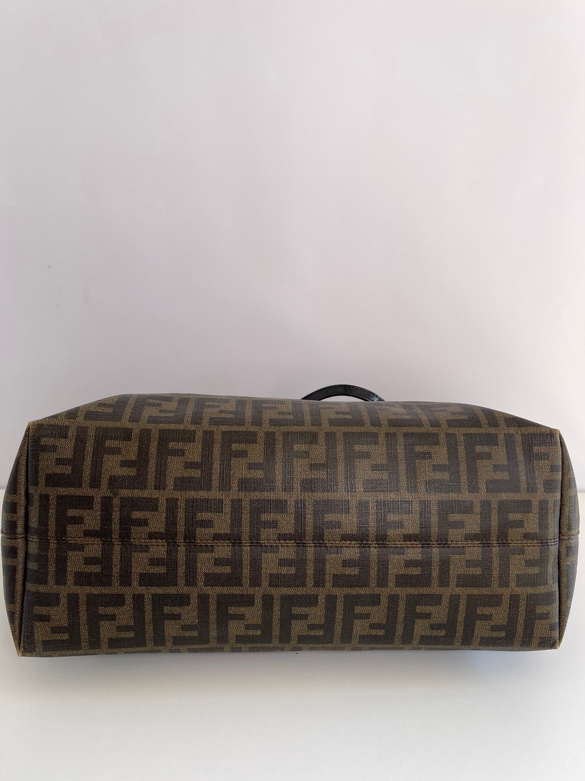 Fendi Rare Zucca Coated Canvas Baguette Print Shopper Tote